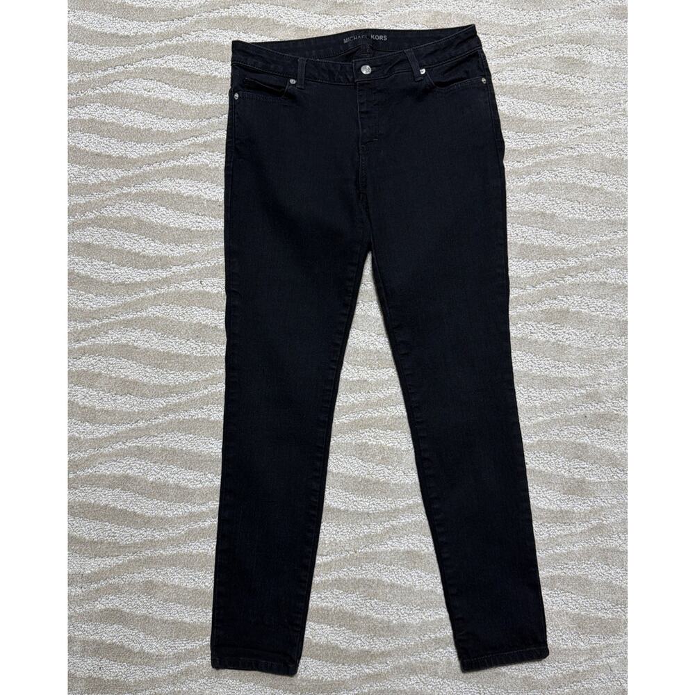 Michael Kors Izzy Skinny Black Mid Rise Stretch Jeans Size 6